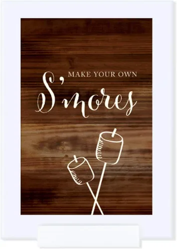 Vista 45 de Andaz Press Letreros enmarcados para fiesta de boda, impresión de madera rústica, 4 x 6 pulgadas, cartel de cesta de baño, 1 paquete, incluye marco