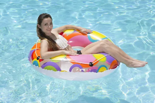 Vista 6 de Poolmaster Flotador de tubo de piscina de 48 pulgadas, círculos brillantes