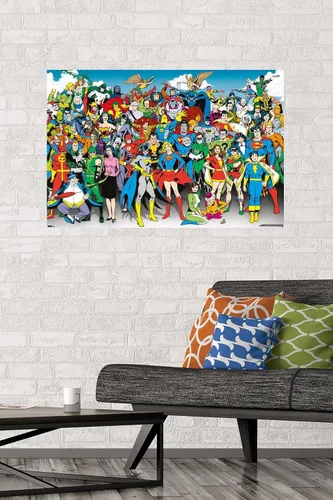 Vista 2 de DC Comics The Lineup - Póster de pared, 34 pulgadas de largo x 22.4 pulgadas de ancho, versión sin marco