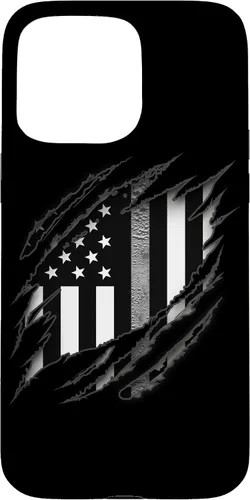 Vista 31 de Correctional Correctional Officers Silver Line - Carcasa para iPhone 16 con la bandera estadounidense