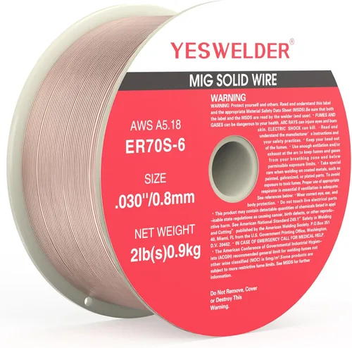 Vista 8 de YESWELDER Alambre de soldadura ER70S-6 Alambre sólido MIG de acero al carbono carrete de 0.023 pulgadas 2LB