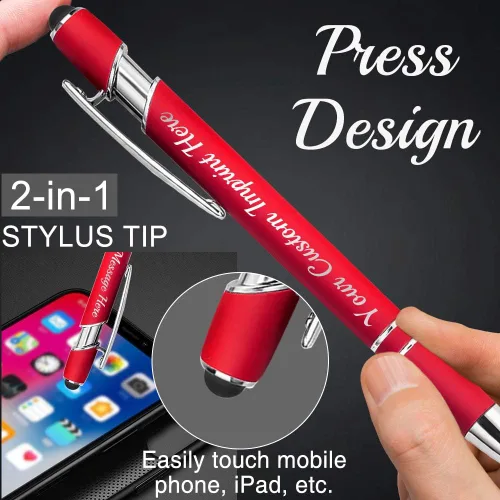 Vista 5 de 24 bolígrafos personalizados con lápiz, bolígrafos de grabado personalizado, impresos con tu logotipo o mensaje para Navidad, graduación