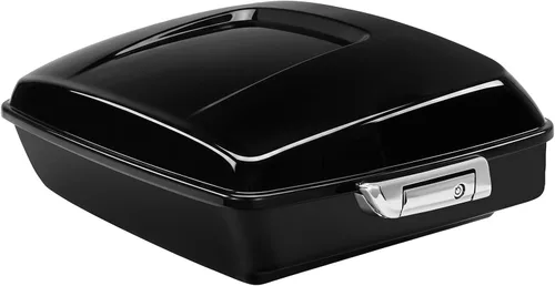 Vista 11 de XFMT Maleta negra mate cortada de 10.7 pulgadas con pestillo para Harley Trunk Touring Road King Street Glide Road Glide Electra Glide 2014-2025