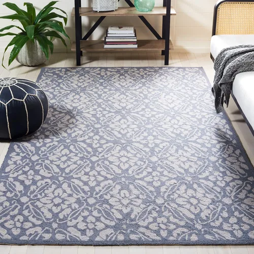 Vista 12 de SAFAVIEH Chelsea Collection - Alfombra de pasillo de 2 pies 6 pulgadas x 10 pies, color azul, lana de campo francesa enganchada a mano, ideal