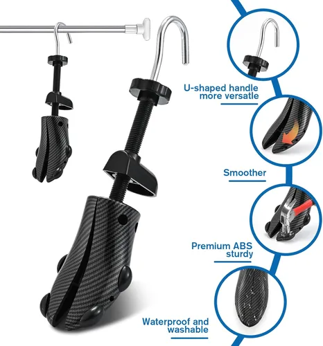 Vista 2 de JJDPARTS Shoe Stretcher, Pair 4-Way Shoe Expander Widener Shoe Tree Extender spiral pattern for Women and Men