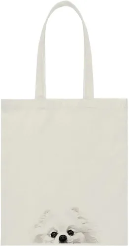 Vista 28 de WIRESTER Bolsa de lona para mujeres y niñas, bolsa de playa, comestibles y viajes, lindo perro