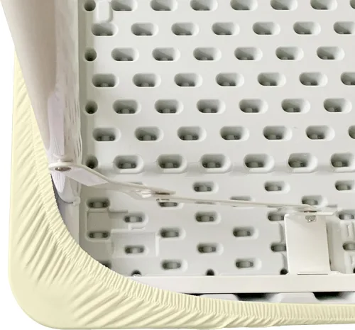 Vista 6 de Mantel elástico para mesa auxiliar de cóctel, ajustable de elastano, tamaño pequeño, para mesa auxiliar, 24 x 24 pulgadas, color beige