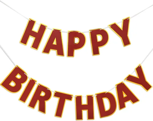 Vista 16 de Pancarta de Feliz Cumpleaños con Purpurina Negra - 9 pies Pre-Ensartada Sin Bricolaje Cartel de Fondo para Fiestas, Adultos, Niños, Mujeres