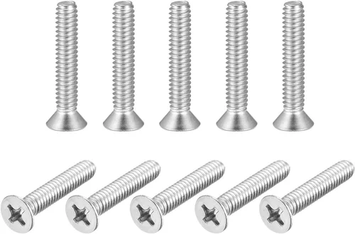 Vista 9 de uxcell Tornillos de máquina de cabeza plana de 1/4-20x1-3/4 "Tornillos de acero inoxidable Phillips 304 10pcs