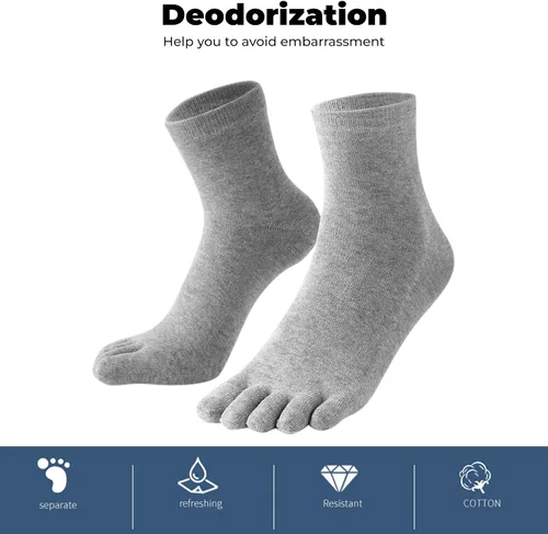 Vista 3 de CaiDieNu Calcetines deportivos de algodón para hombre, 5 pares