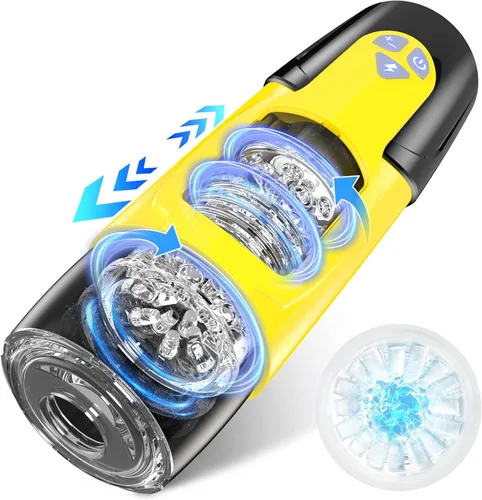 Vista 9 de Juguetes sexuales para hombres Masturbador, Masturbadores masculinos automáticos Cafatop AI Sync con movimiento de empuje y rotación, masturbador