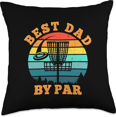 Vista 4 de Best Dad by Par Disc Golf Funny Design Co Best Dad by Par Disc Golf Divertida almohada para el día del padre, 16 x 16 pulgadas, multicolor