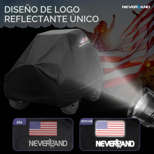 Vista 3 de NEVERLAND Fundas UTV de 2 plazas, lado a lado, impermeable, para exteriores, con bandera estadounidense, compatible con Polaris Ranger RZR Can-Am