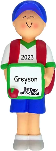 Vista 8 de Adornos escolares personalizados 2024 – Regalos de regreso a clases para estudiantes, mi primer día de escuela, nerviosismo, adornos de Navidad