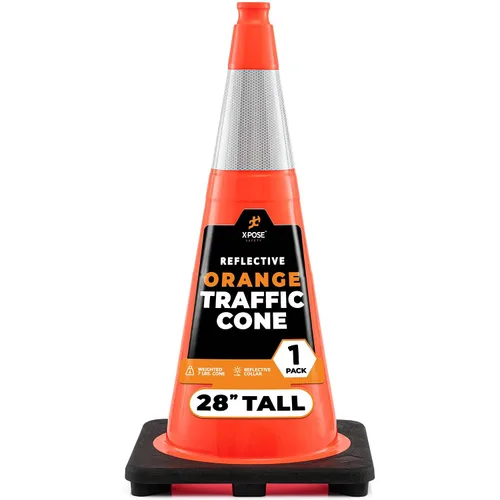Vista 21 de Xpose Safety Conos de tráfico naranjas de 12 pulgadas con collar de 4 pulgadas, paquete de 4 conos de seguridad de plástico PVC multiusos