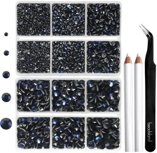 Vista 21 de 6736 piezas de diamantes de imitación termoadhesivos con parte trasera plana, diamantes de imitación morados para manualidades y ropa mezclados en 5