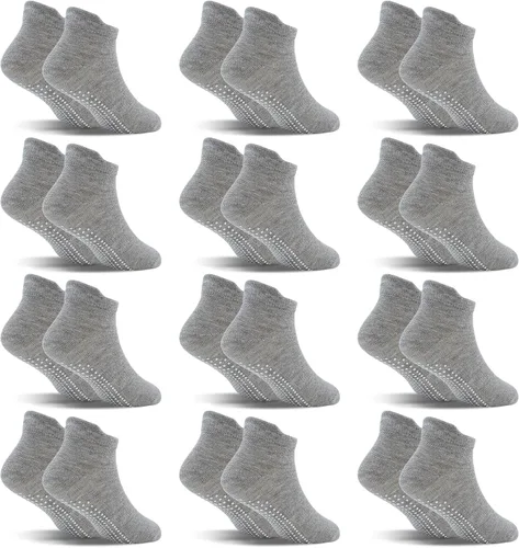 Vista 18 de SkiBeaut 12 pares de calcetines antideslizantes para niños y niñas con agarres, calcetines antideslizantes para niños pequeños de 1 a 7 años