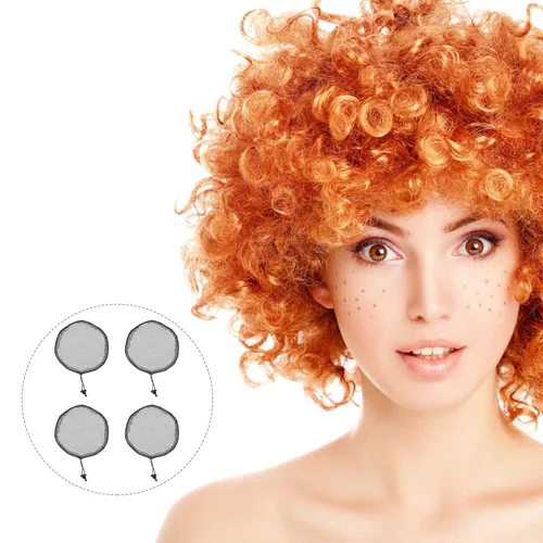 Vista 6 de Lurrose 8 gorras de peluca de malla elástica para el cabello, gorras elásticas con forro para pelucas, gorra de malla elástica y ajustable