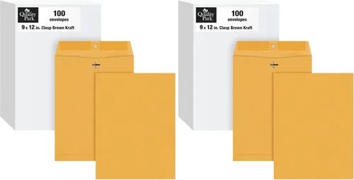 Vista 8 de Quality Park Clasp sobres, color café, caja de 100, Marrón claro