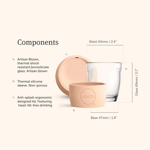 Vista 2 de JOCO Taza 4oz - Taza clásica reutilizable de vidrio de borosilicato eco-innovador - (Mood Indigo)