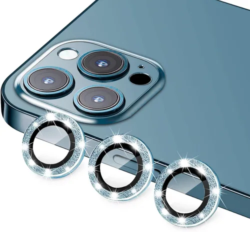 Vista 11 de Protector de lente de cámara compatible con iPhone 12 Pro Max, antiarañazos, vidrio templado 9H, protector de pantalla de cámara de metal, anillo a
