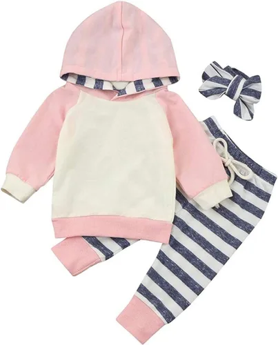 Vista 3 de Conjunto de sudadera con capucha de manga larga para bebés y niñas