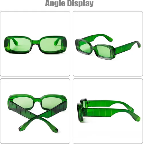 Vista 4 de DQbhzh Gafas de sol rectangulares Y2K de moda para mujeres y hombres gafas de sol retro de los años 90 gafas gruesas y gruesas protección UV400