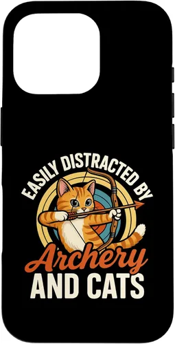Vista 20 de Funny Cat Parent Gift Easily Distracted by Archery and Cats Case for iPhone 17