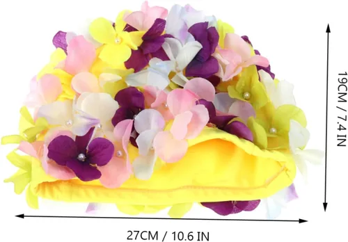 Vista 9 de VANZACK Gorros de ducha para mujer, gorro de natación con flores, gorro de natación floral, gorro de natación para mujer