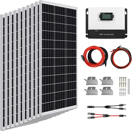 Vista 10 de ExpertPower Kit de panel solar de 400 W y 12 V Paneles solares mono-rígidos de 400 W, controlador de carga solar MPPT de 30 A RV, remolque