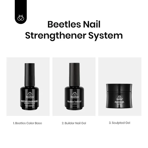 Vista 8 de Beetles - Esmalte de uñas en gel base color nude, 15 ml, base de goma 5 en 1, marrón neutro claro, punta francesa, esmalte de uñas en gel Base