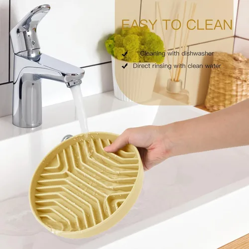 Vista 7 de Comederos de alimentación lenta para perros 2 piezas, cuencos de alimentación para perros de rompecabezas de silicona con ventosas, antiahogo