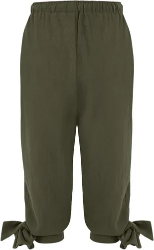 Vista 3 de Bbalizko Pantalones de tobillo medievales para niños, renacentista, vikingo, pirata, Halloween, cosplay, gótico, navegante, disfraz capri