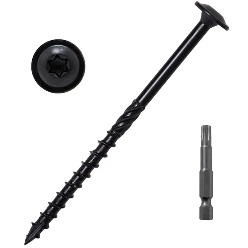 Vista 10 de LIONMAX Tornillos de retraso de 2-1/2 pulgadas, tornillo de madera estructural #14 x 2-1/2, 50 tornillos de construcción resistentes, resistentes a