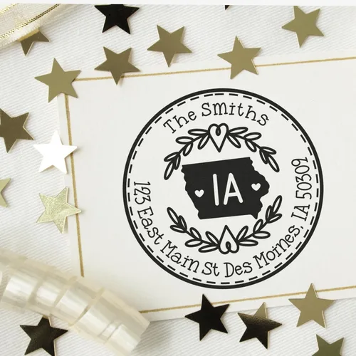 Vista 61 de Alabama State Wreath - Sello de sello de dirección personalizado para invitaciones de fiesta, tarjetas de vacaciones y decoración del hogar Sello