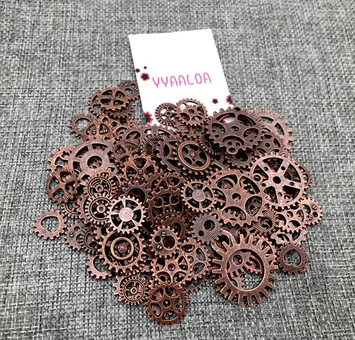 Vista 4 de Surtido de dijes con estilo Steampunk Y&Y (ruedas, engranajes o relojes), ideal para hacer manualidades y joyas