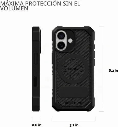 Vista 5 de Rokform Funda rígida compatible con iPhone 17, cubierta magnética (Negro)