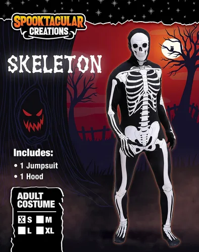 Vista 2 de Spooktacular Creations Body de esqueleto para Halloween y hombre disfraz con capucha para fiestas temáticas de adultos Halloween