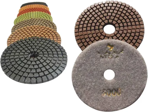 Vista 20 de Grit 50 4" Diamond Pulir Pads Premium Grado Mojado Flexible 3 MM Alto