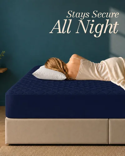 Vista 4 de Utopia Bedding - Funda acolchada ajustada para colchón, tamaño matrimonial, protector y cubierta de colchón elástico con bolsillo profundo que se