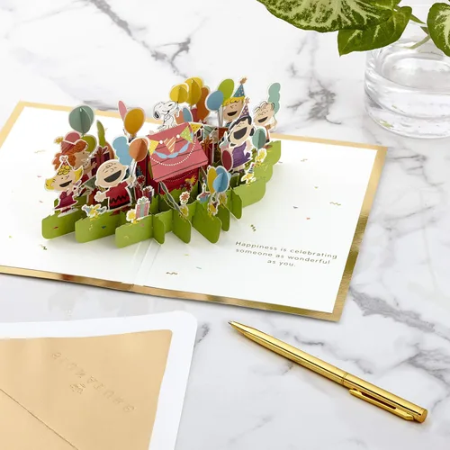 Vista 3 de Hallmark Signature Paper Wonder Peanuts Pop Up Tarjeta de cumpleaños (Celebrate)