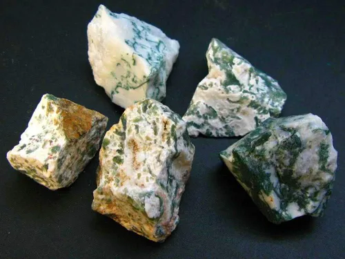 Vista 6 de Zenkeeper Piedra de cristal de ágata musgo cruda, de 1 libra, piedras preciosas en bruto, para pulir, taxar, pulido, envoltura de alambre, curación