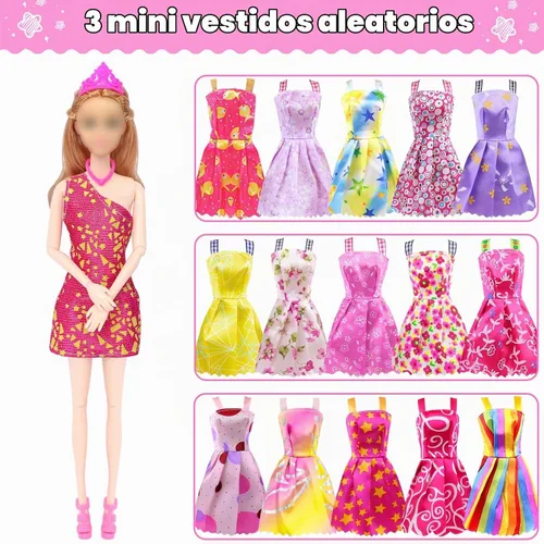 Vista 6 de Ecore Fun Juego de coche de muñeca de 11.5 pulgadas - Ropa y accesorios con Rosa