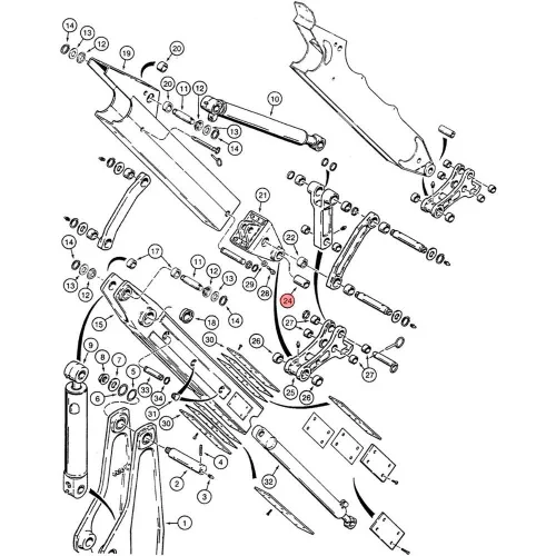 Vista 3 de RAParts D127168 - Buje pivote de brazo a acoplador para modelos Case-IH 580K y 580L