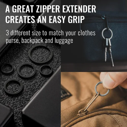 Vista 3 de KeyUnity Titanium Flat Key Rings, 332517.5mm Side Pushing Split Ring for Key Carabiner Flashlight Knife Dog ID Collar Tag