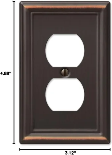 Vista 5 de Amerelle 149DDB - Placa de pared Chelsea, 1 Duplex, acero, bronce envejecido, 1 paquete