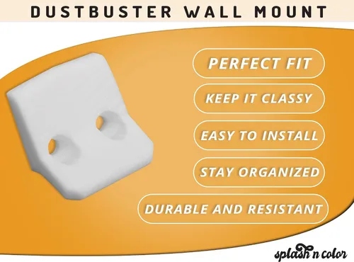 Vista 4 de Ganchos de montaje en pared compatibles con Black and Decker Dustbuster Hand and Vacuum inalámbrico recargable CHV1410L