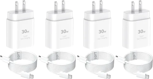 Vista 14 de Cargador de teléfono 17, 16, 15, carga rápida, bloque de carga USB C de 30 W con cable de carga C de 6.6 pies de largo para teléfono 17, 16, 15 Pro
