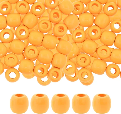 Vista 42 de Mandala Crafts 200 cuentas africanas de madera de barril de agujero grande para macramé Dreadlock Braiding Hair Beads, Painted Drum Wood Loose