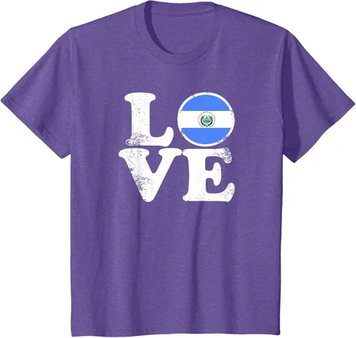 Vista 60 de Love El Salvador Flag tShirt Home Pride Distressed Tee T-Shirt